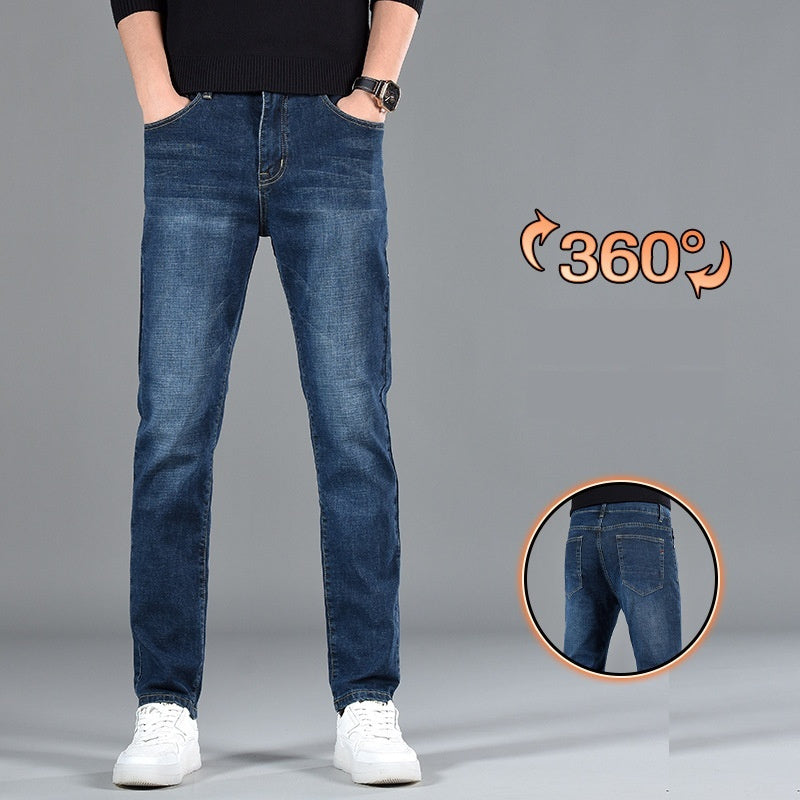 Nouveau jean slim décontracté en coton à jambe droite pour jeunes hommes