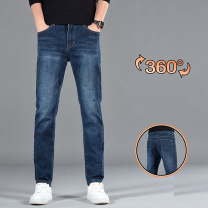Nouveau jean slim décontracté en coton à jambe droite pour jeunes hommes