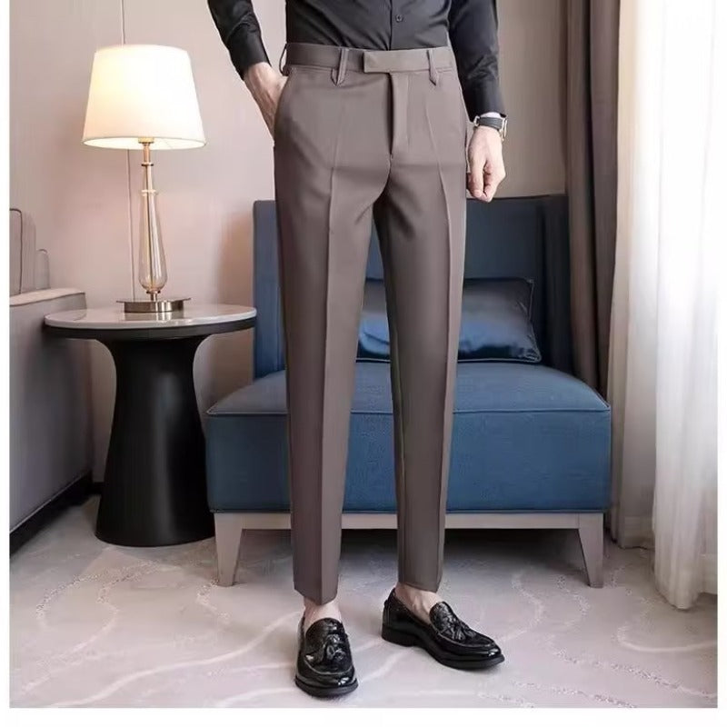 Lässige Anzughose Herren Cropped Anzughose Gerade