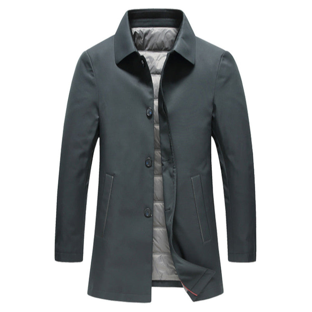 Leichte und dünne Daunenjacke, mittlere und lange Daunen-Windjacke