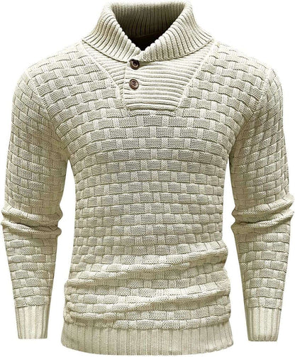 Exquisiter Pullover mit Knopfkaromuster für Jungen