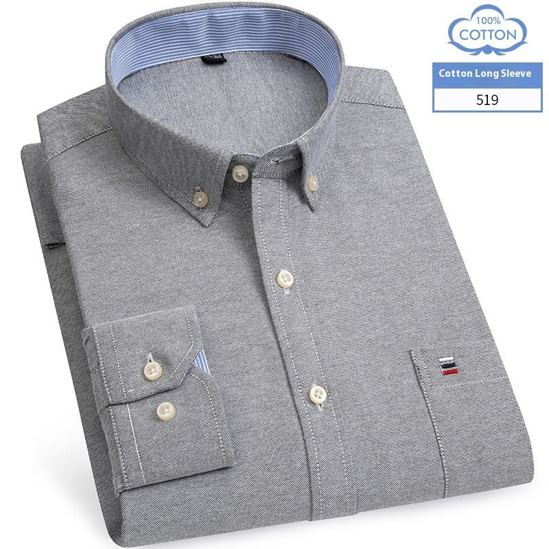 Chemise en coton à manches longues pour homme, coupe slim, style business décontracté