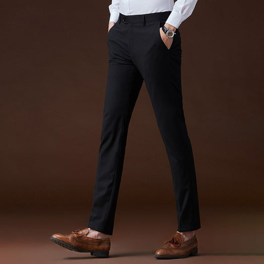 Pantalon de costume tendance, pantalon long décontracté texturé sans repassage