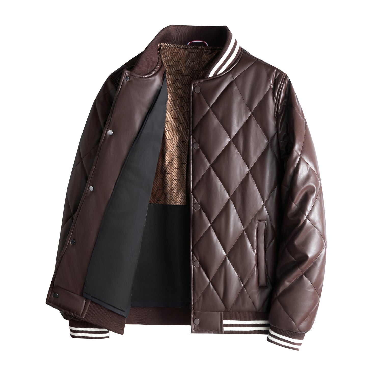 Veste en cuir pour homme, uniforme de baseball tendance pour homme