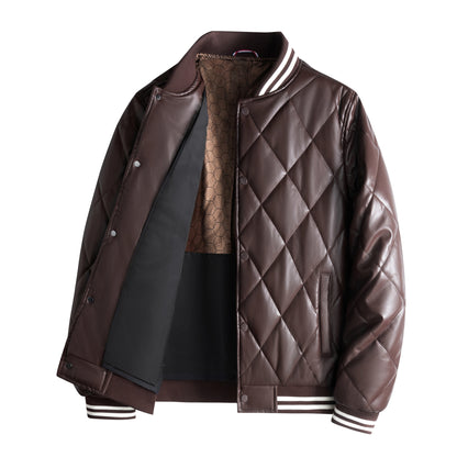 Veste en cuir pour homme, uniforme de baseball tendance pour homme