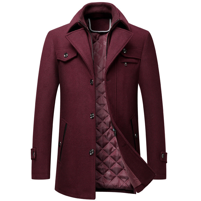 Herren Wollmantel mit dicker Wollmischung