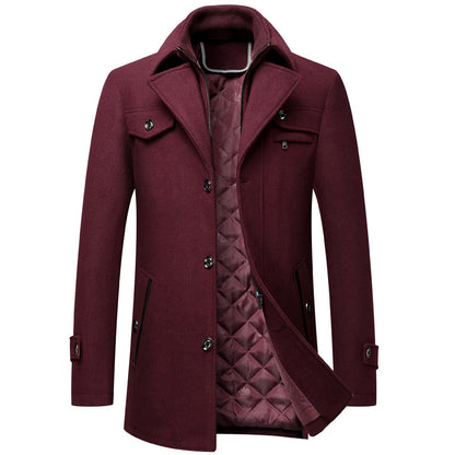 Herren Wollmantel mit dicker Wollmischung