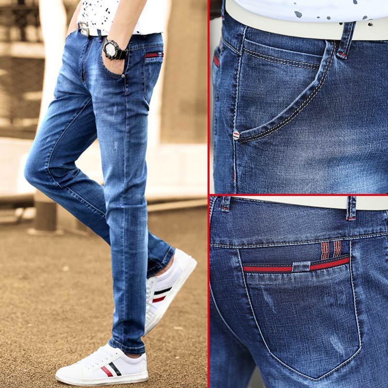 Jean de printemps pour homme, coupe slim, noué à la cheville