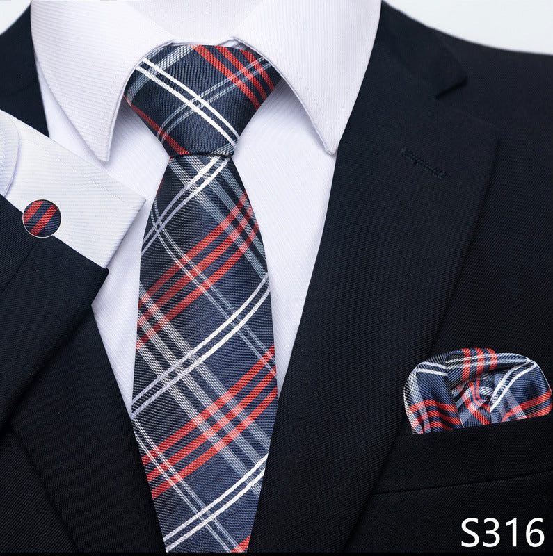 Men's Creative All-match Business Formal Wear Tie Scarf Cuff Buckle Set - ARCHSHOPE