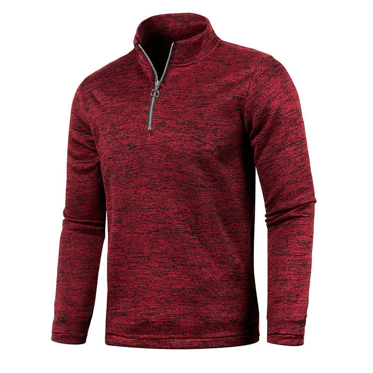 Winter Herren Pullover Knopfleiste Reißverschluss Design Volltonfarbe