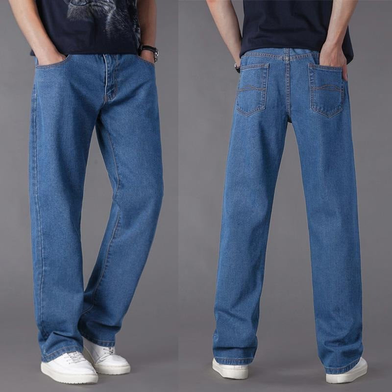 Jean ample décontracté pour homme, coupe droite