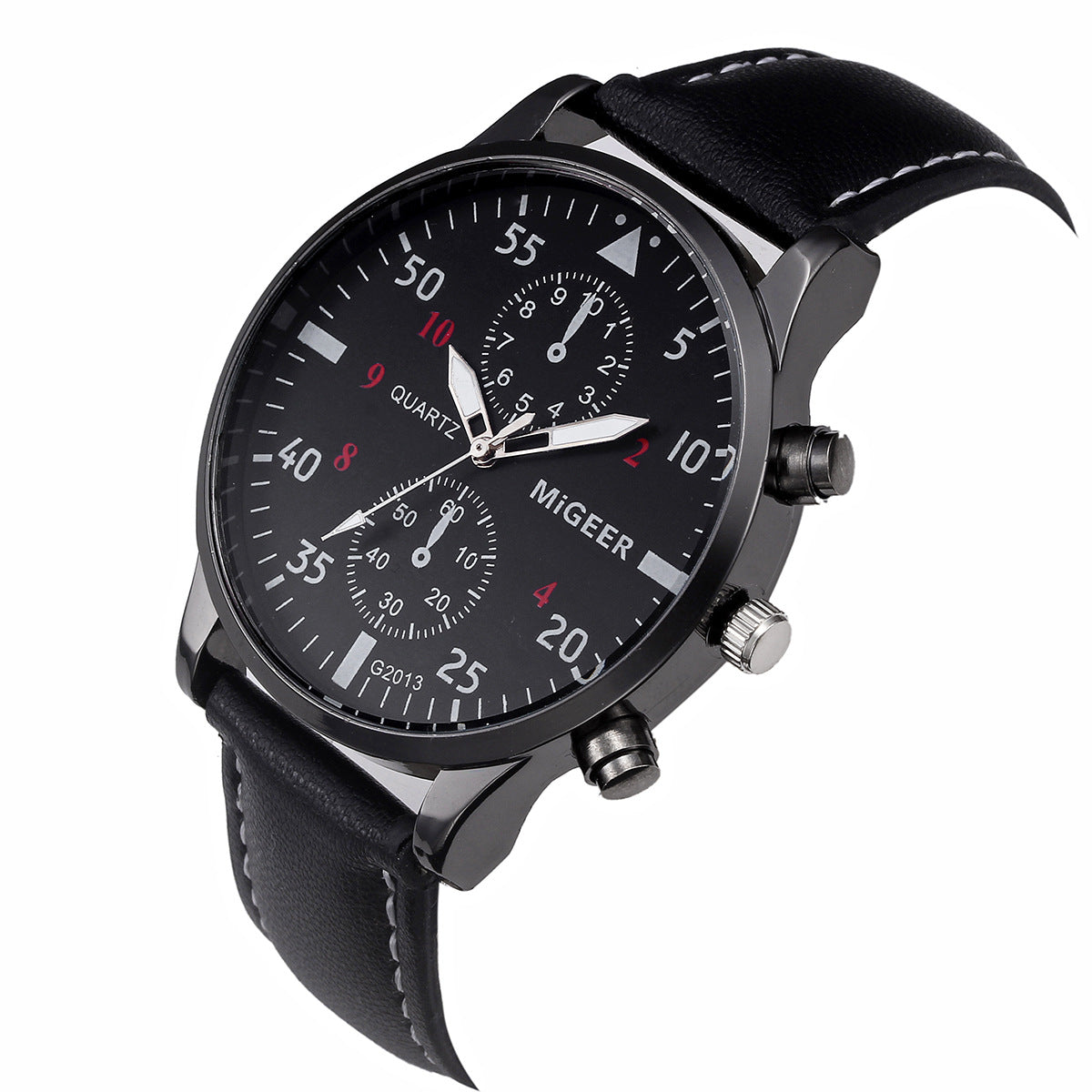 MIGEER Retro Design Men Watches Casual PU Leather Band Analog Alloy Quartz Wrist Watch Relogio masculino montre homme Clock New - ARCHSHOPE