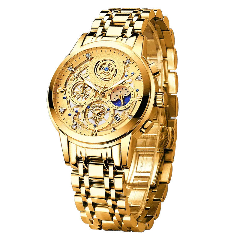 Men's Stainless Steel Multifunction Quartz Watch - ARCHSHOPE