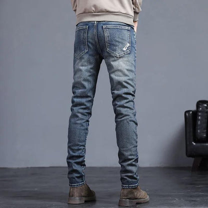 Herren Jeans Washed Slim Straight Stretch