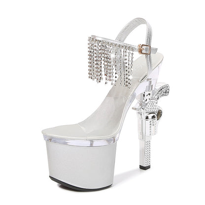 Muffin Sandals Super High Heels Transparent High Heels - ARCHSHOPE