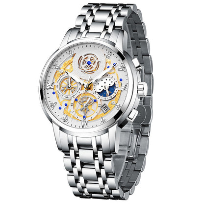 Men's Stainless Steel Multifunction Quartz Watch - ARCHSHOPE