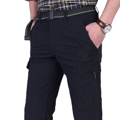 Pantalon cargo ample grande taille à poches multiples