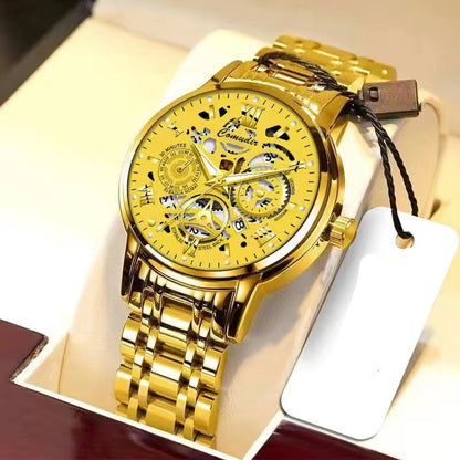 Fashion Jewelry Hollow Men's Watch Men's Waterproof Luminous Calendar - ARCHSHOPE