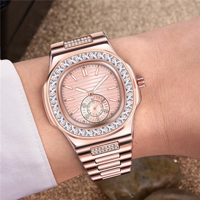 Mens Fashion Alloy Band Diamond Gifts Watches - ARCHSHOPE