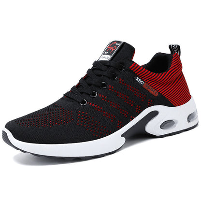 Modische Mesh-Schuhe mit gestreiftem Design für Herren, atmungsaktive Schnür-Sneaker für den Außenbereich, lässige, leichte Laufsportschuhe für Herren