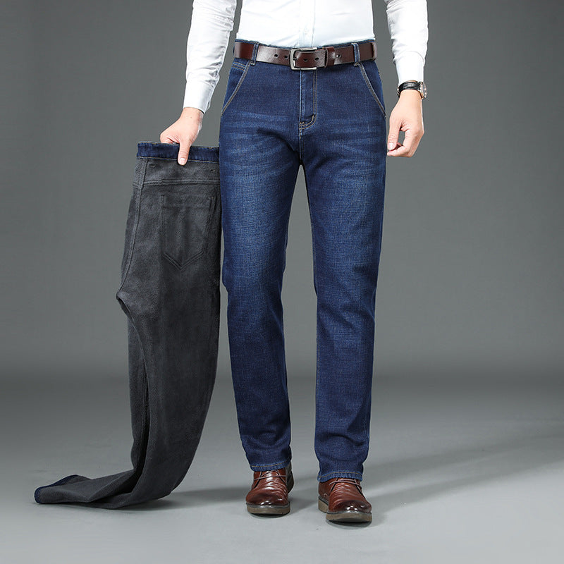 Gepolsterte, warmhaltende Jeans mit Fleecefutter und geradem Bein