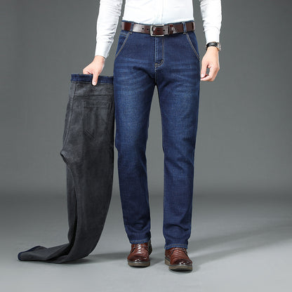 Gepolsterte, warmhaltende Jeans mit Fleecefutter und geradem Bein