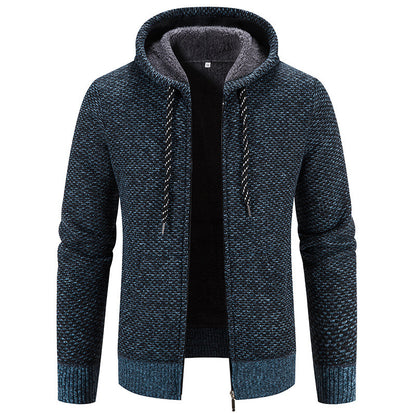 Manteau d'hiver à fermeture éclair, couleur unie, manches longues, cordon de serrage, avec bonnet, garde au chaud, décontracté, épais, en peluche, pull, pour le quotidien