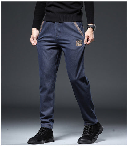 Pantalon slim droit tendance broderie pour homme