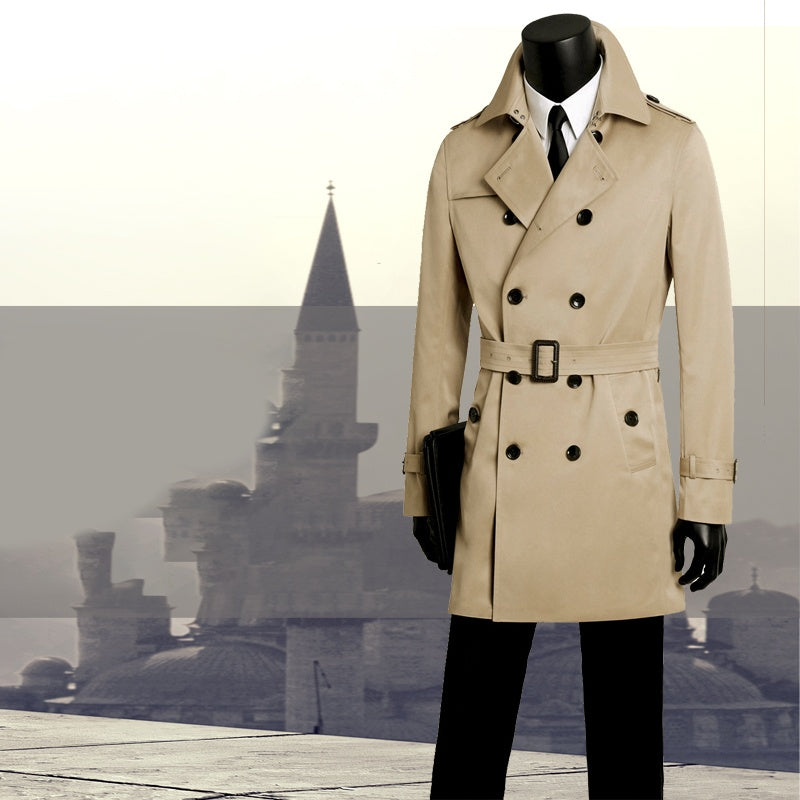 Schmaler, langer Trenchcoat für Herren