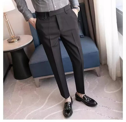 Lässige Anzughose Herren Cropped Anzughose Gerade