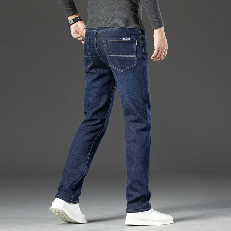 Mit Fleece gefütterte, gepolsterte, warmhaltende Jeans für Herren