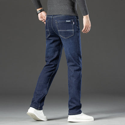 Mit Fleece gefütterte, gepolsterte, warmhaltende Jeans für Herren