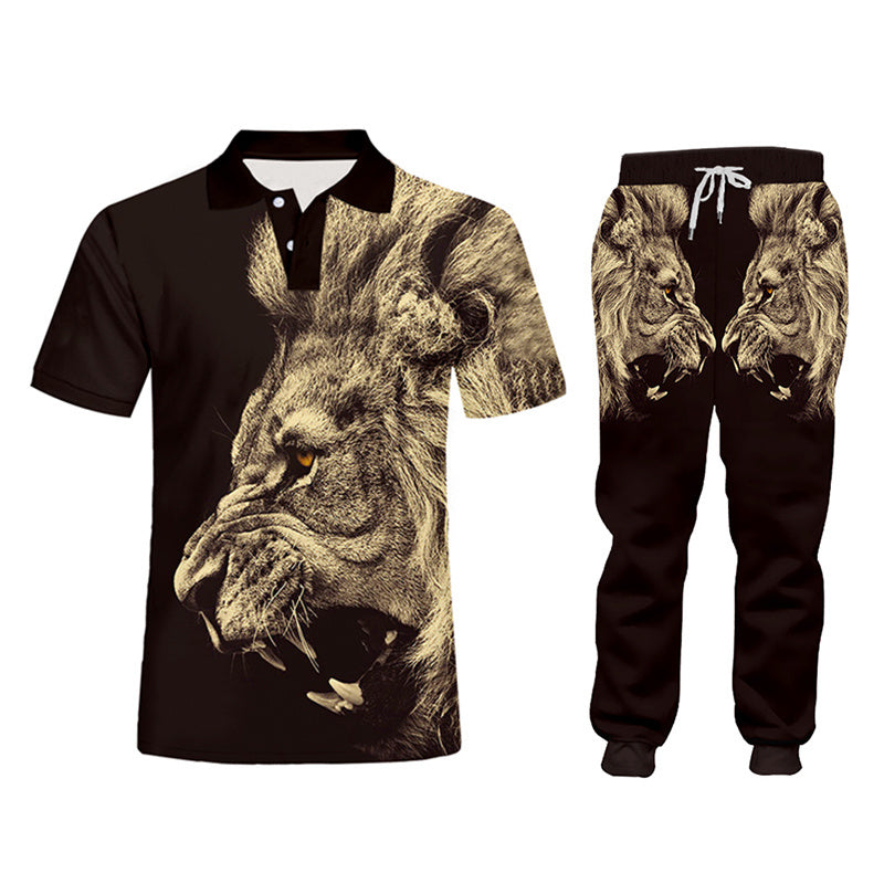 Lässiger Herren-Trainingsanzug mit Kapuze und Hose mit D-Druck
