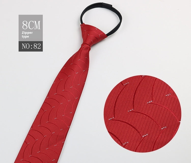 Black Men's Tie Striped Blue Business Tie Lazy Zip Tie In Stock Wholesale Pull Peels - ARCHSHOPE