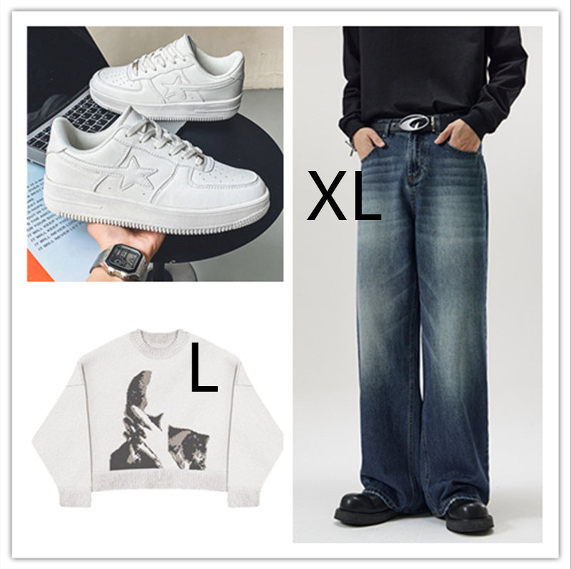 Thick Soled White Casual Sneakers For Men - ARCHSHOPE