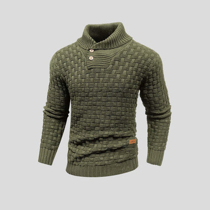 Exquisiter Pullover mit Knopfkaromuster für Jungen