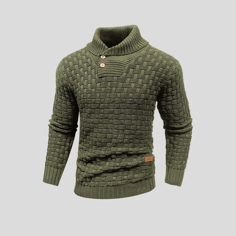 Exquisiter Pullover mit Knopfkaromuster für Jungen