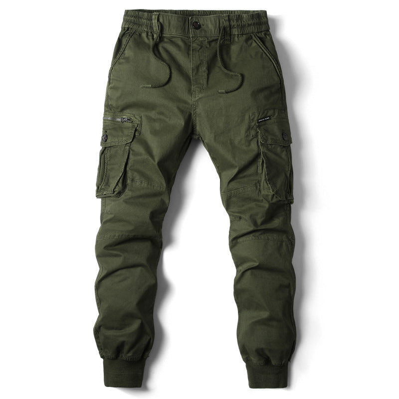 Solid Color Skinny Pants Multi-pocket Men's Working Pants - ARCHSHOPE