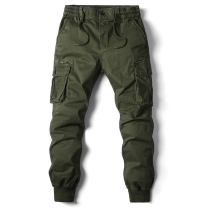 Solid Color Skinny Pants Multi-pocket Men's Working Pants - ARCHSHOPE