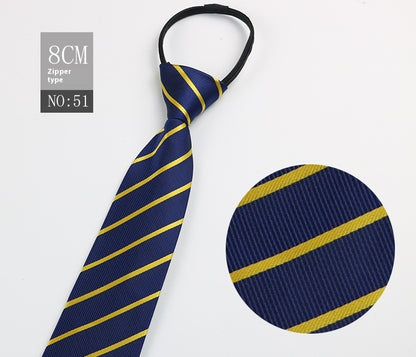 Black Men's Tie Striped Blue Business Tie Lazy Zip Tie In Stock Wholesale Pull Peels - ARCHSHOPE
