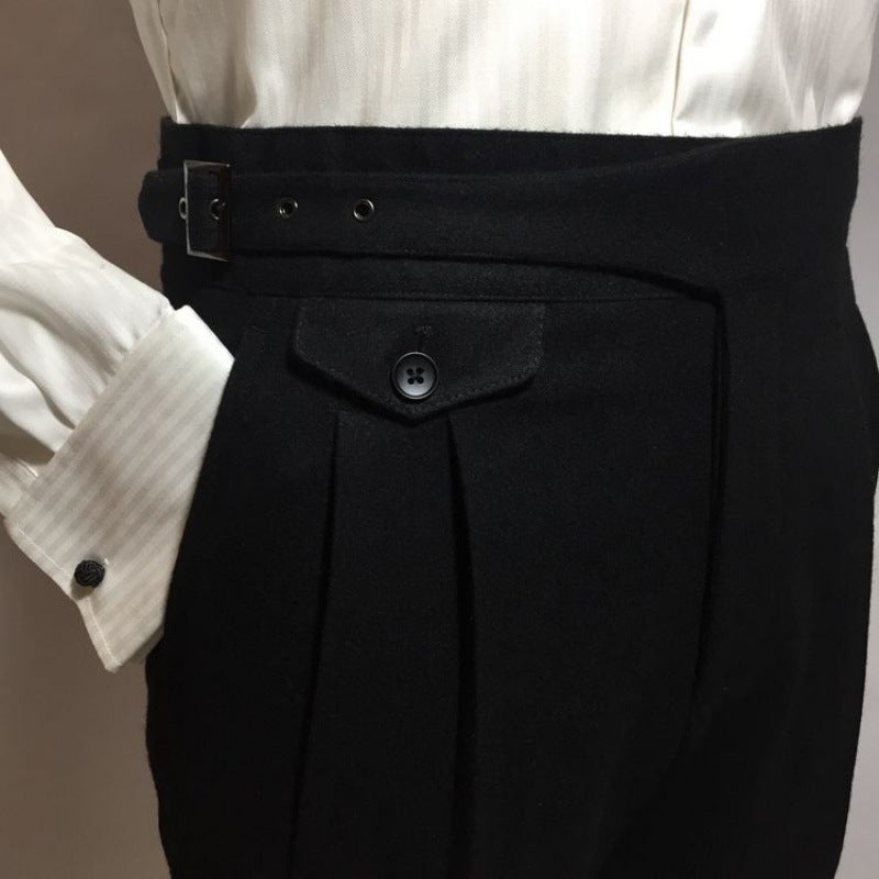 Pantalon de costume ample et décontracté en laine