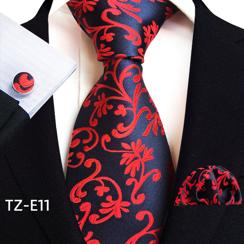 Paisley Tie Square Scarf Pocket Square Cufflinks Three-piece Set - ARCHSHOPE