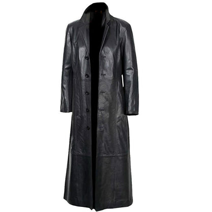 Plus Size Lederjacke Motorrad Herren Duster Pelzmantel