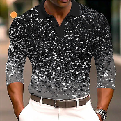 Europäische und amerikanische Herren Casual Printed 3D Polo Shirt Outdoor Freizeit täglich