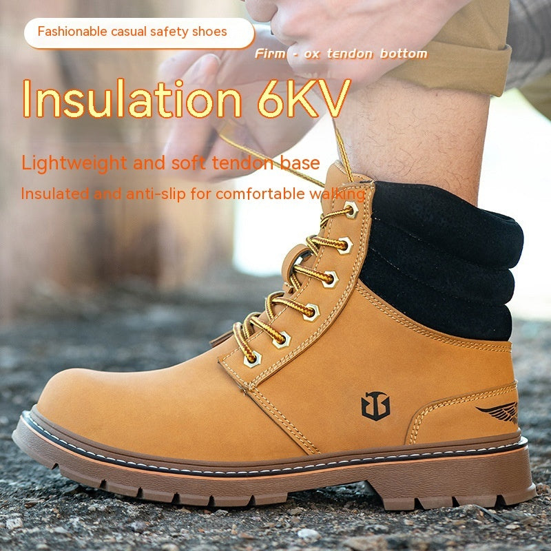 Herrenmode Lässige High-Top-Arbeitsschutzschuhe mit Anti-Smashing- und Anti-Penetrationsschutz