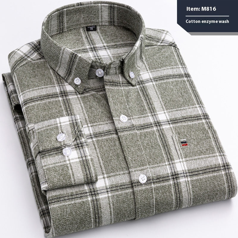 Baumwolle Langarmhemd Karo Business Slim Fit