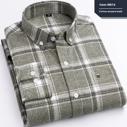 Baumwolle Langarmhemd Karo Business Slim Fit
