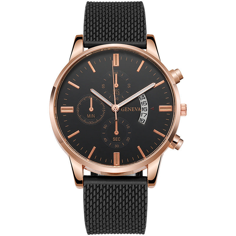 Mens Watch Fake Three-Subdial Six Hands Calendar Casual Fashionable Business Quartz - ARCHSHOPE