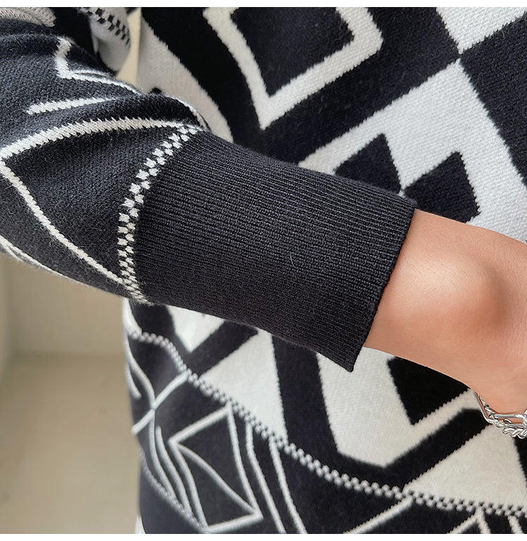 Südkorea Licht Reifung Wind männer Geometrische Jacquard Trend