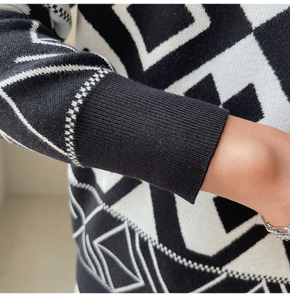 Südkorea Licht Reifung Wind männer Geometrische Jacquard Trend